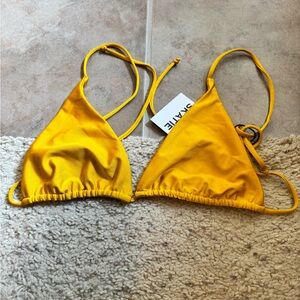 NWT SKATIE Yellow Triangle Bikini Top